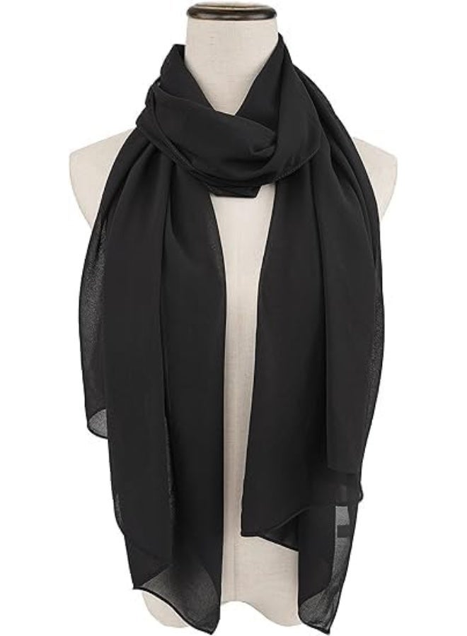 أمياي وشاح شيفون أسود للنساء المسلمات | حجاب أنيق وخفيف للاستخدام اليومي والمناسبات - Image 2